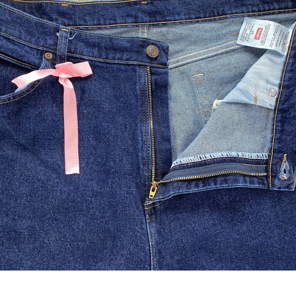Custom Coquette Bow Denim Shorts 🎀 Fairy Kei Lace Wrangler 38 - Picture 5 of 9